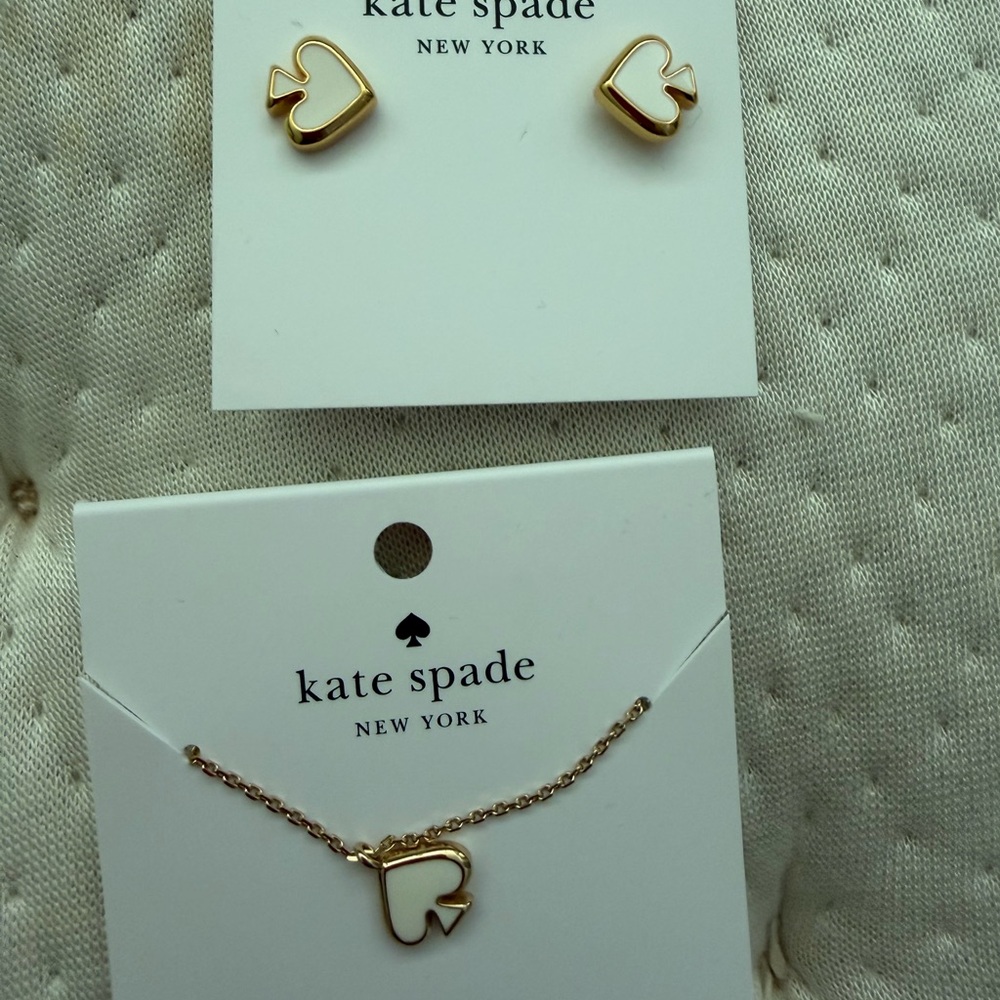 Kate Spade Gold Spade Necklace and Earrings - Picture 2 of 7
